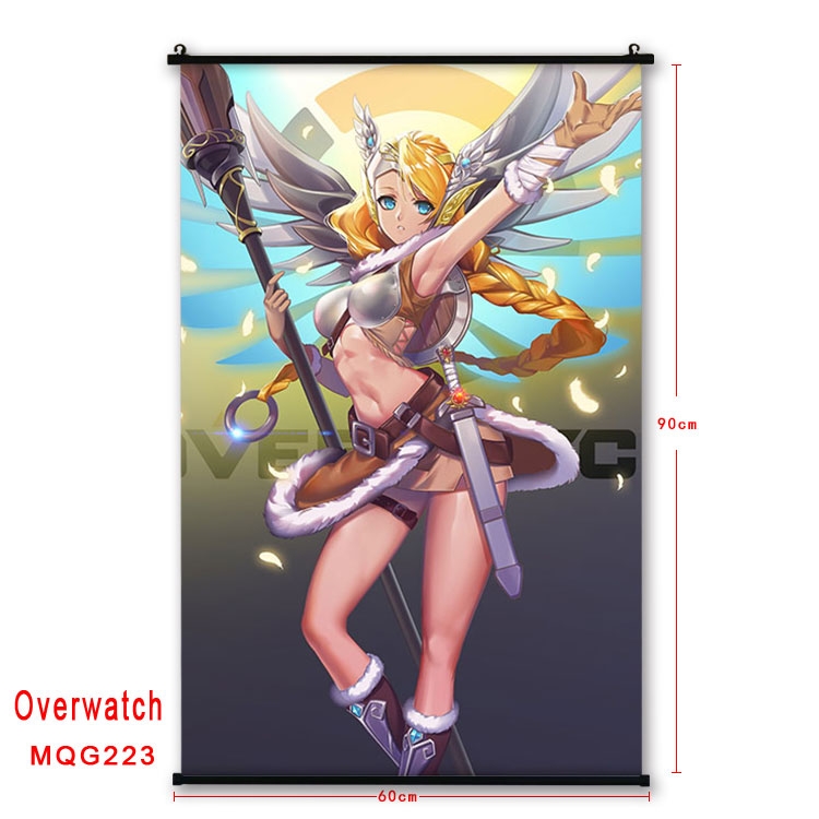 Overwatch Anime plastic pole cloth painting Wall Scroll 60X90CM MQG223