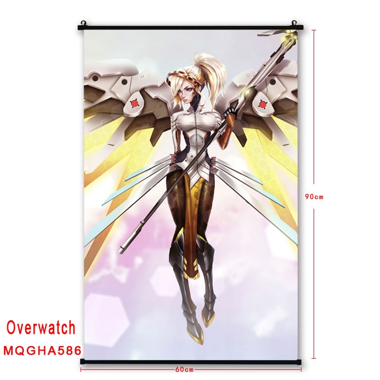Overwatch Anime plastic pole cloth painting Wall Scroll 60X90CM MQGHA586