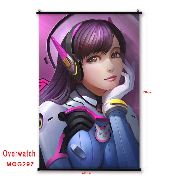 Overwatch Anime plastic pole cloth painting Wall Scroll 60X90CM MQG297