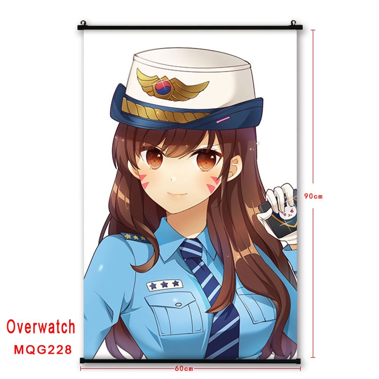 Overwatch Anime plastic pole cloth painting Wall Scroll 60X90CM MQG228