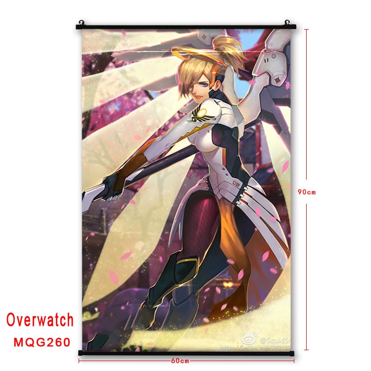 Overwatch Anime plastic pole cloth painting Wall Scroll 60X90CM MQG260