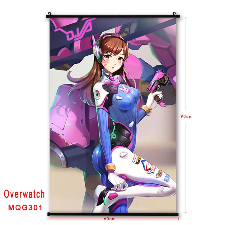 Overwatch Anime plastic pole cloth painting Wall Scroll 60X90CM MQG301