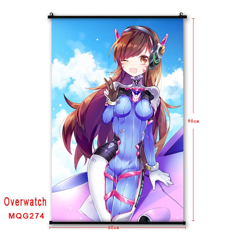 Overwatch Anime plastic pole cloth painting Wall Scroll 60X90CM MQG274