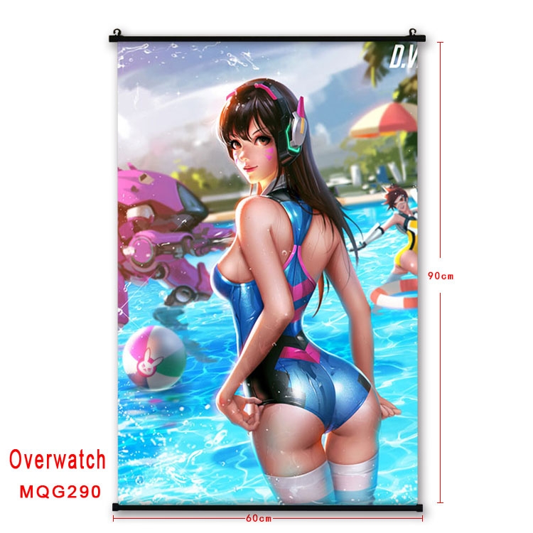 Overwatch Anime plastic pole cloth painting Wall Scroll 60X90CM MQG290