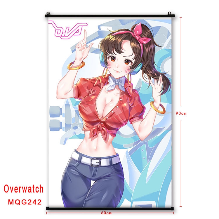 Overwatch Anime plastic pole cloth painting Wall Scroll 60X90CM MQG242