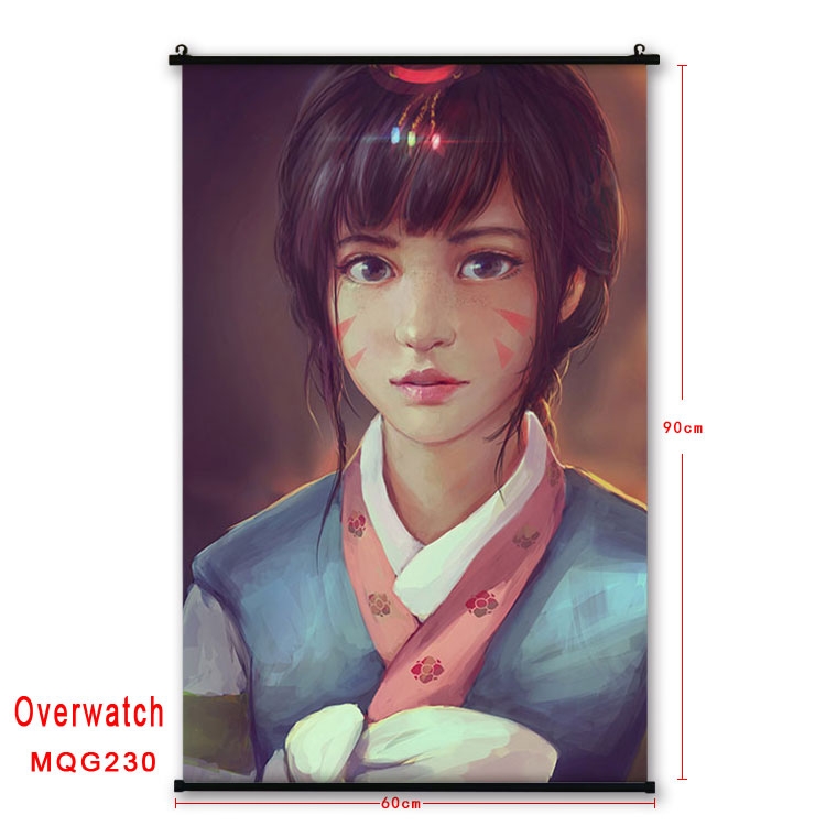Overwatch Anime plastic pole cloth painting Wall Scroll 60X90CM MQG230