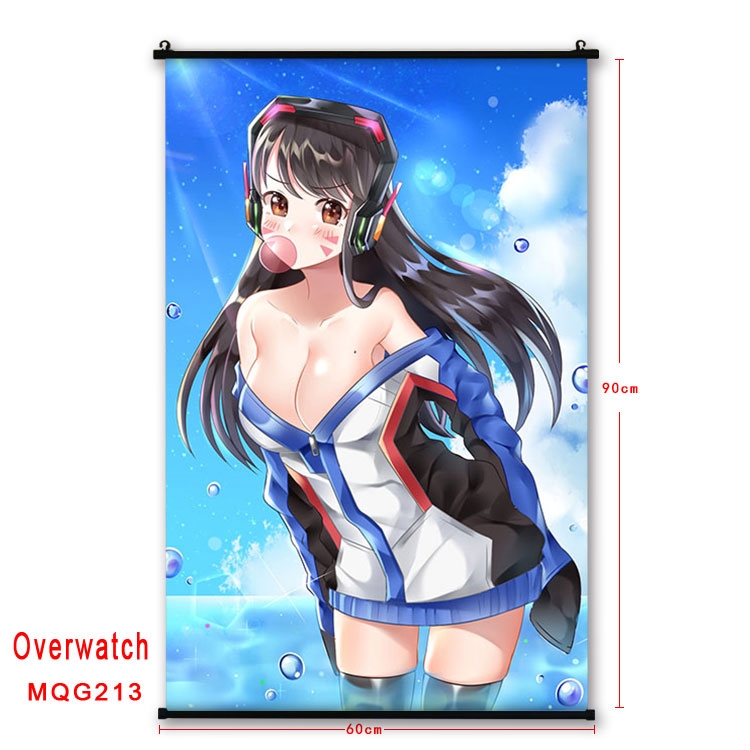 Overwatch Anime plastic pole cloth painting Wall Scroll 60X90CM MQG213