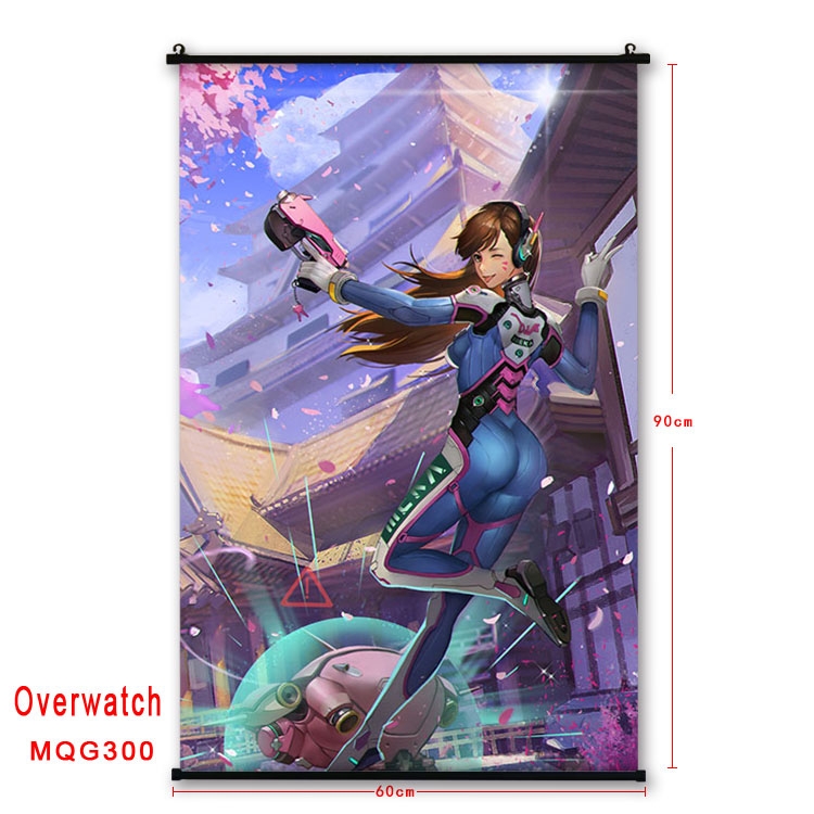 Overwatch Anime plastic pole cloth painting Wall Scroll 60X90CM MQG300