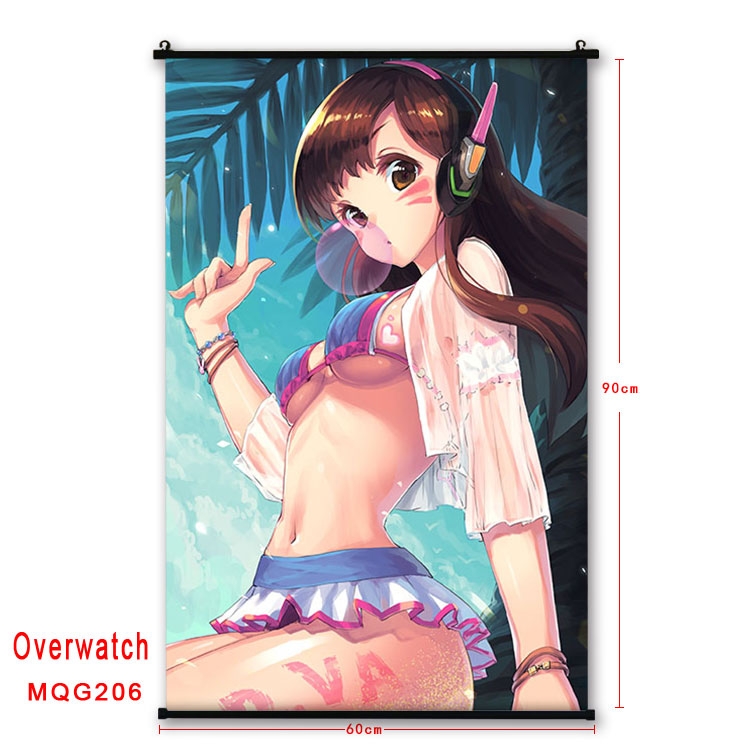 Overwatch Anime plastic pole cloth painting Wall Scroll 60X90CM MQG206