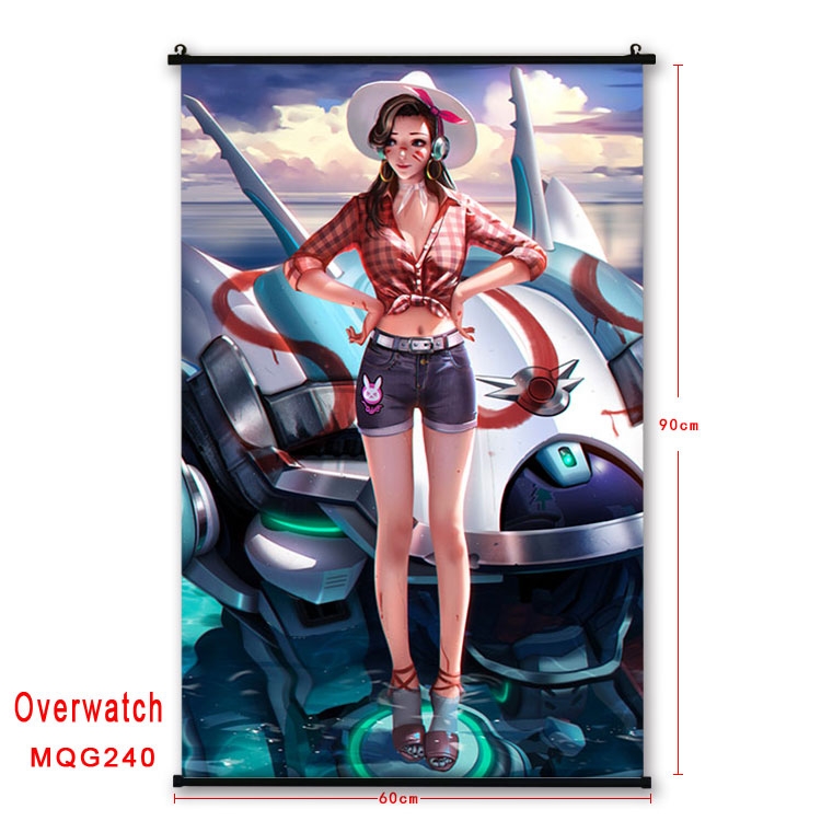 Overwatch Anime plastic pole cloth painting Wall Scroll 60X90CM MQG240