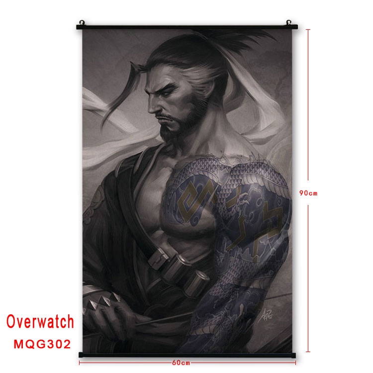 Overwatch Anime plastic pole cloth painting Wall Scroll 60X90CM  MQG302