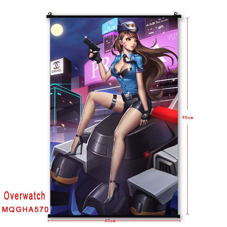 Overwatch Anime plastic pole cloth painting Wall Scroll 60X90CM MQGHA570