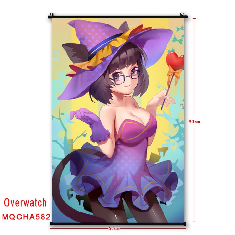 Overwatch Anime plastic pole cloth painting Wall Scroll 60X90CM MQGHA582