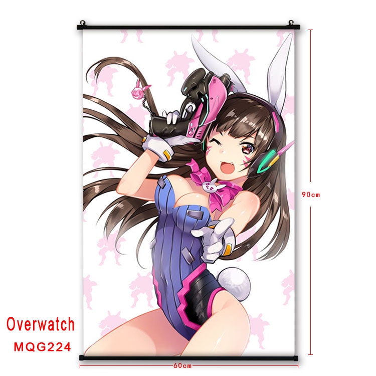 Overwatch Anime plastic pole cloth painting Wall Scroll 60X90CM MQG224