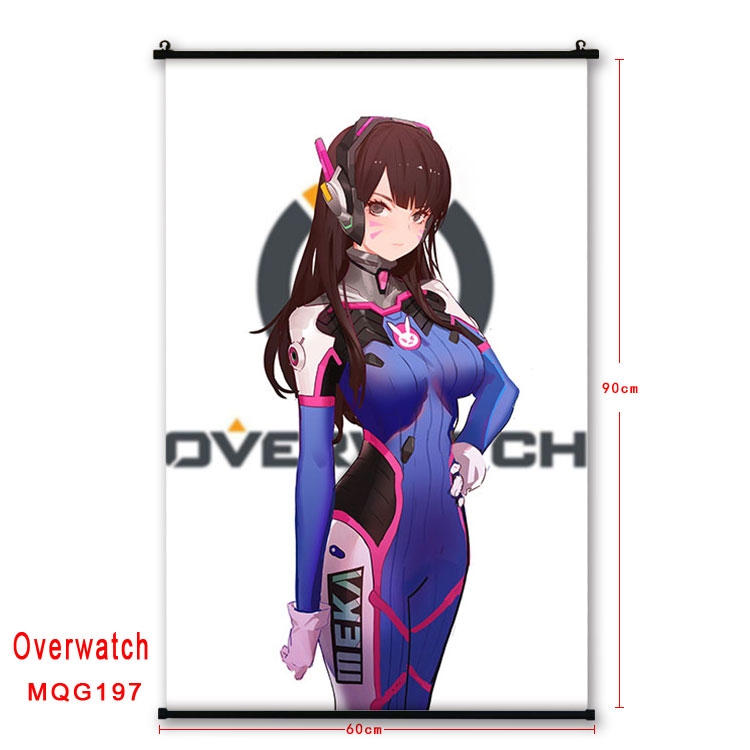 Overwatch Anime plastic pole cloth painting Wall Scroll 60X90CM MQG197