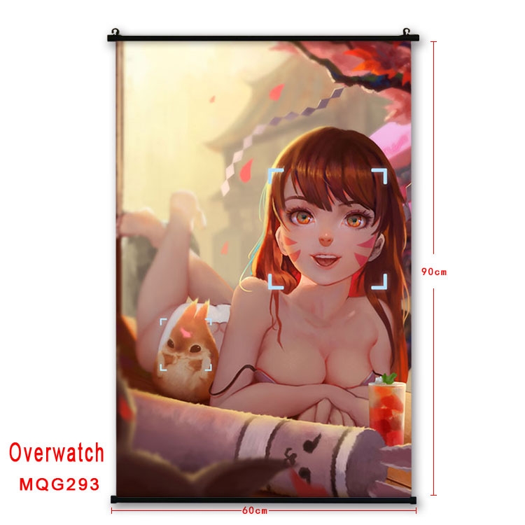 Overwatch Anime plastic pole cloth painting Wall Scroll 60X90CM MQG293