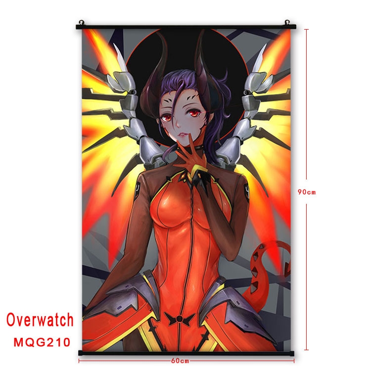 Overwatch Anime plastic pole cloth painting Wall Scroll 60X90CM MQG210