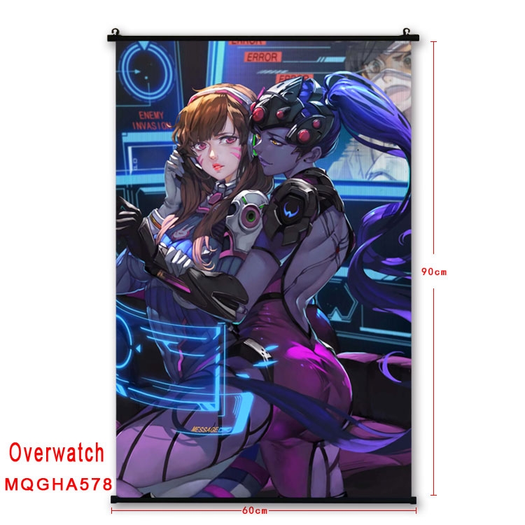 Overwatch Anime plastic pole cloth painting Wall Scroll 60X90CM  MQGHA578
