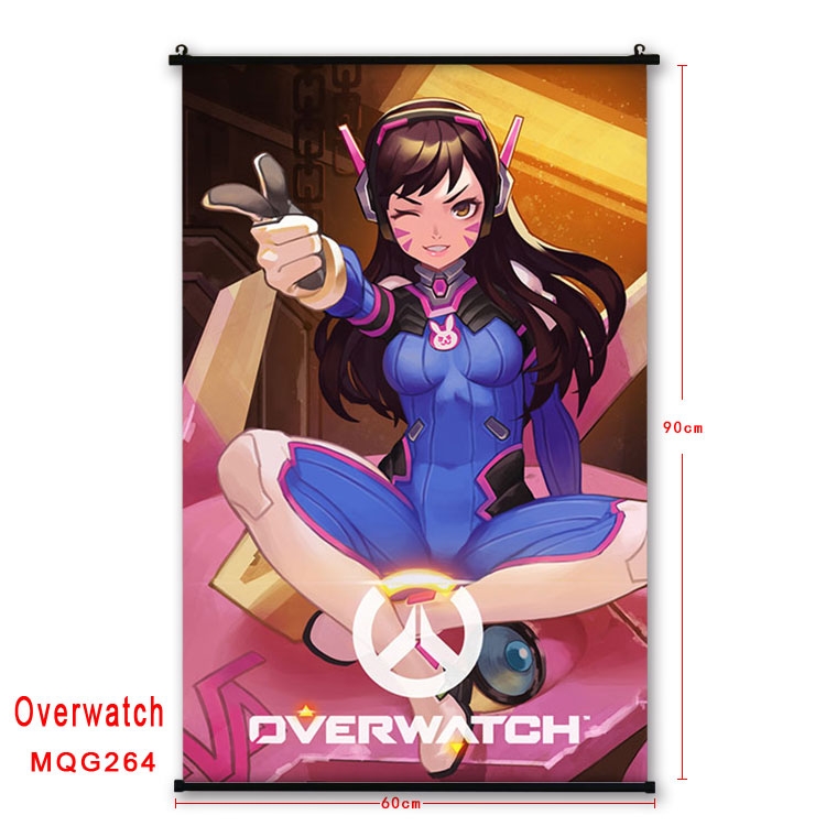 Overwatch Anime plastic pole cloth painting Wall Scroll 60X90CM  MQG264