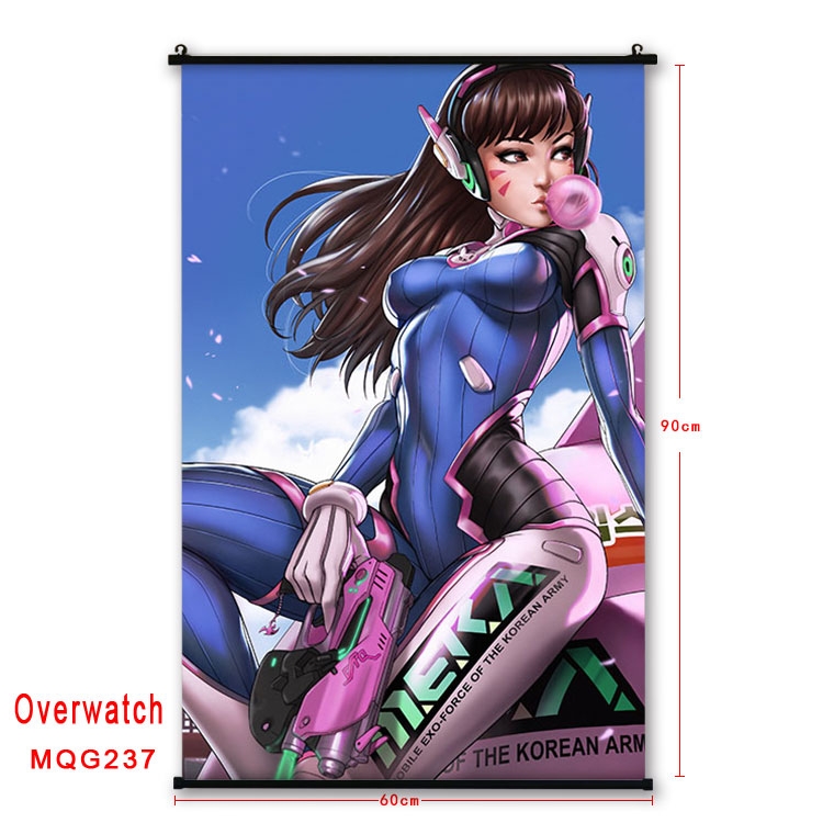 Overwatch Anime plastic pole cloth painting Wall Scroll 60X90CM  MQG237