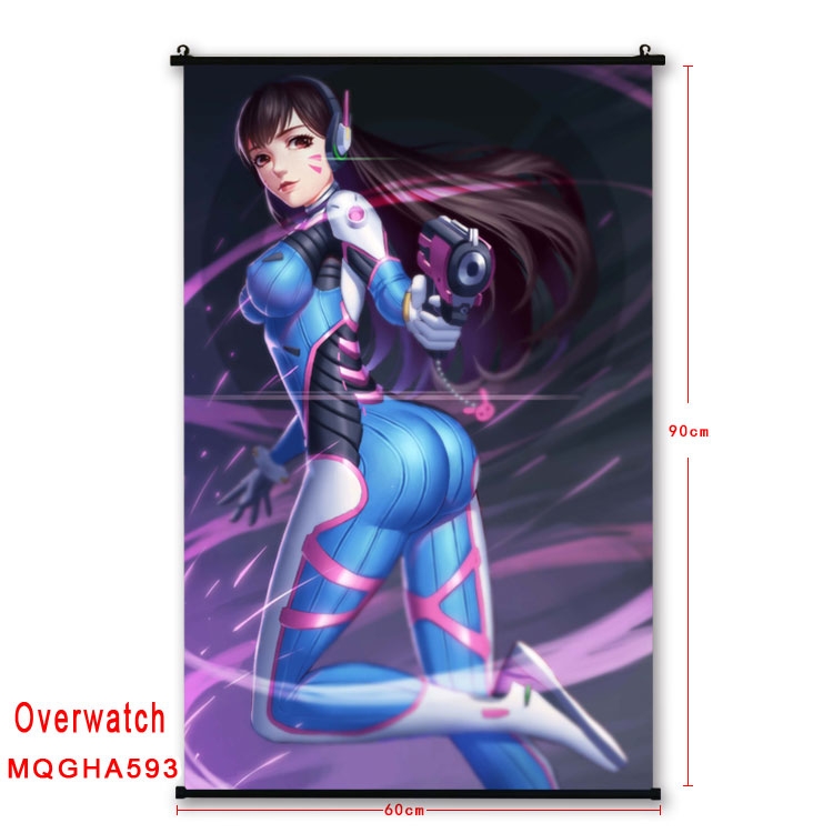 Overwatch Anime plastic pole cloth painting Wall Scroll 60X90CM  MQGHA593