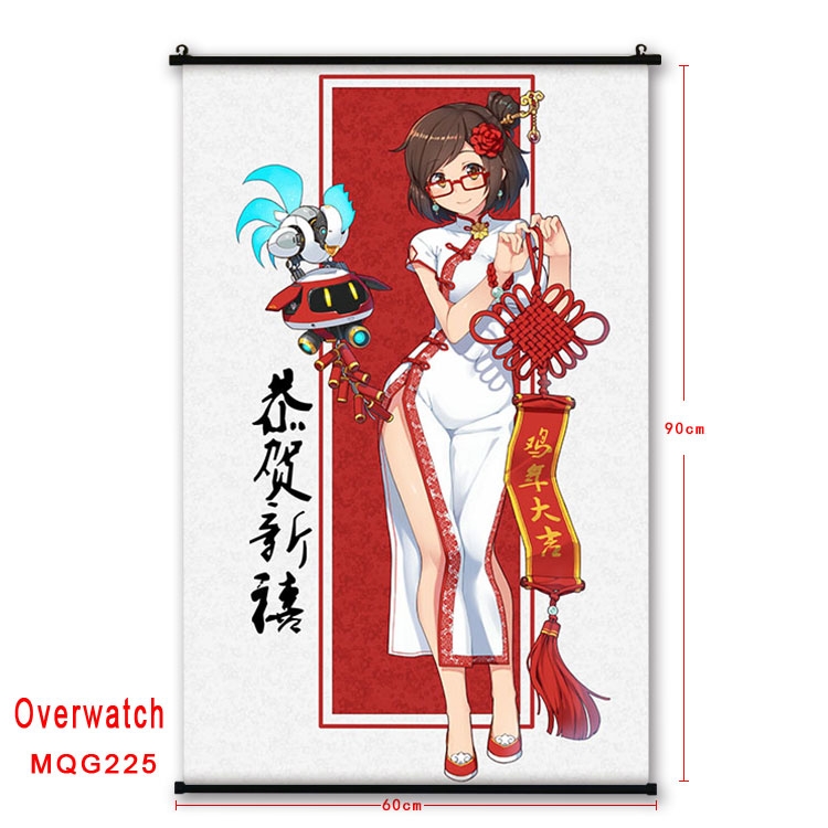 Overwatch Anime plastic pole cloth painting Wall Scroll 60X90CM  MQG225