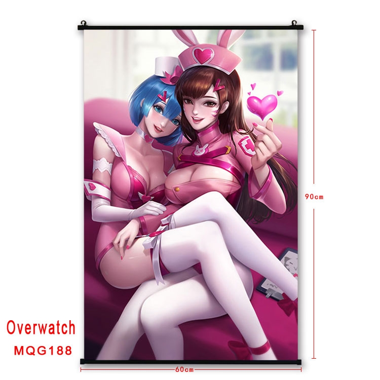 Overwatch Anime plastic pole cloth painting Wall Scroll 60X90CM  MQG188