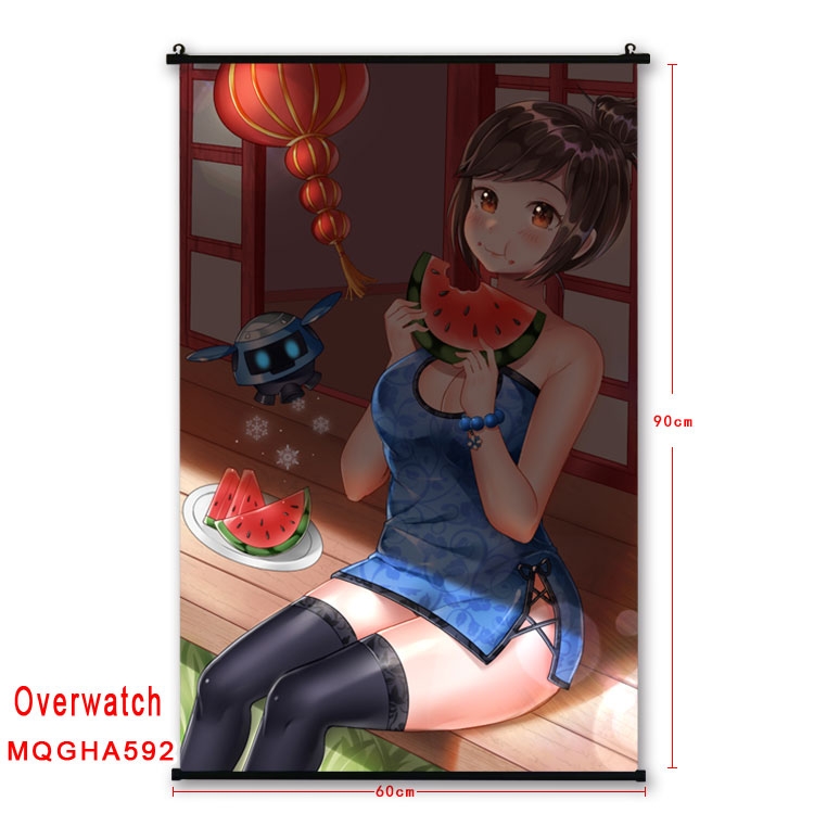 Overwatch Anime plastic pole cloth painting Wall Scroll 60X90CM  MQGHA592