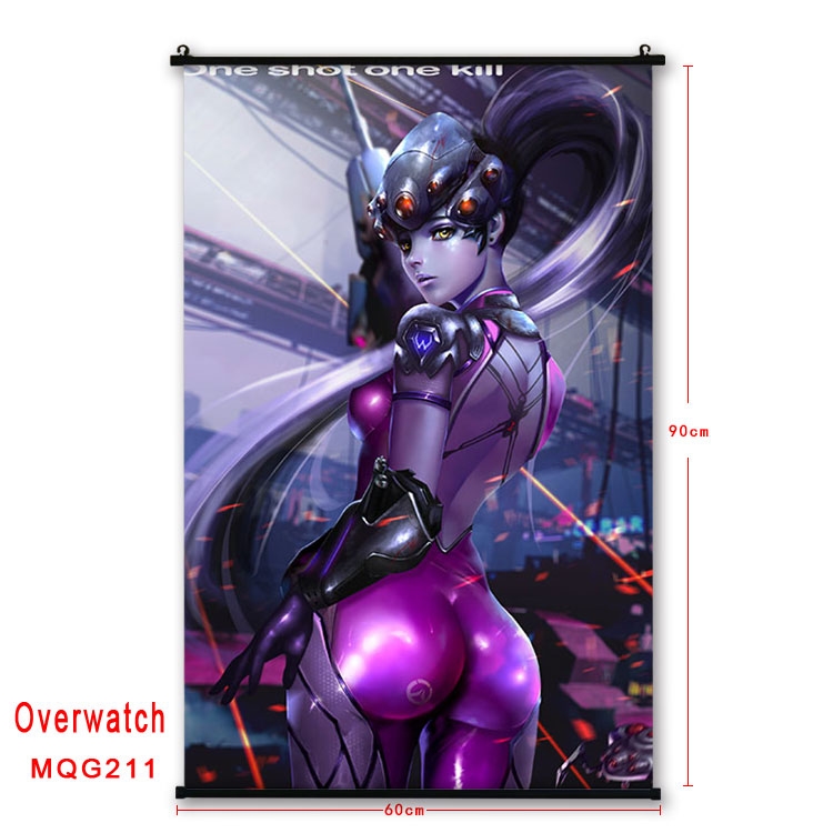 Overwatch Anime plastic pole cloth painting Wall Scroll 60X90CM  MQG211