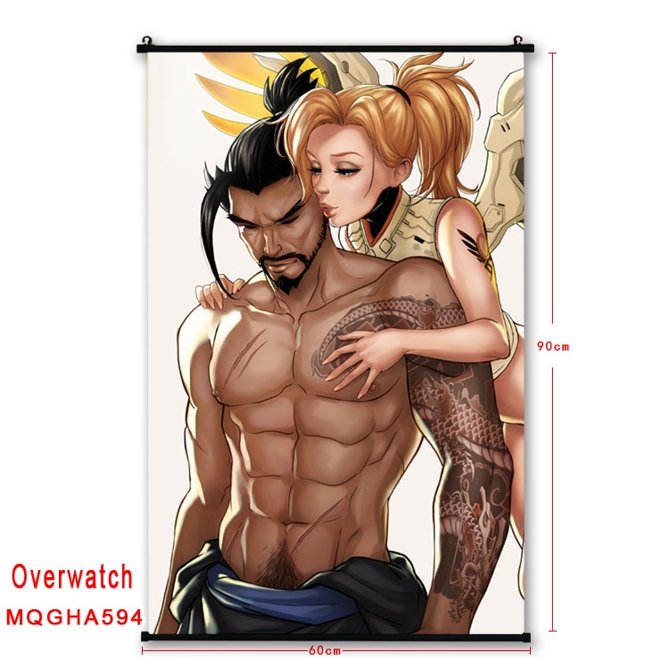 Overwatch Anime plastic pole cloth painting Wall Scroll 60X90CM  MQGHA594
