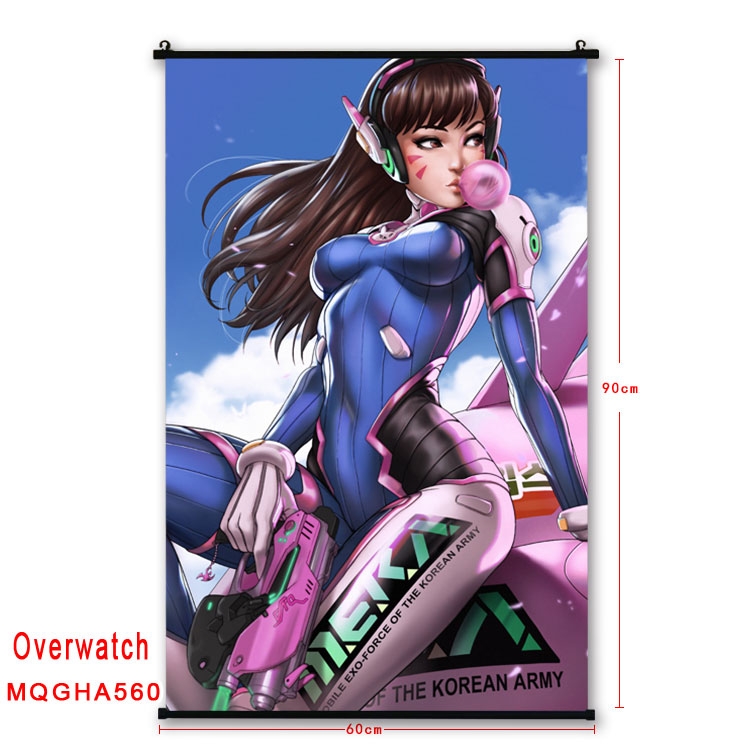 Overwatch Anime plastic pole cloth painting Wall Scroll 60X90CM  MQGHA560