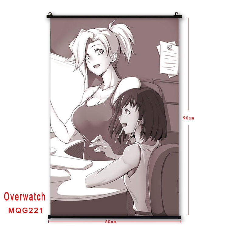 Overwatch Anime plastic pole cloth painting Wall Scroll 60X90CM  MQG221