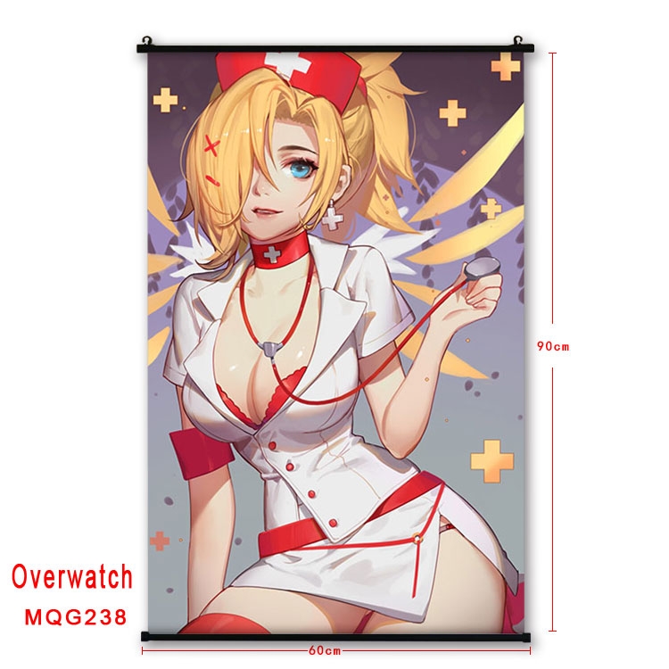 Overwatch Anime plastic pole cloth painting Wall Scroll 60X90CM  MQG238