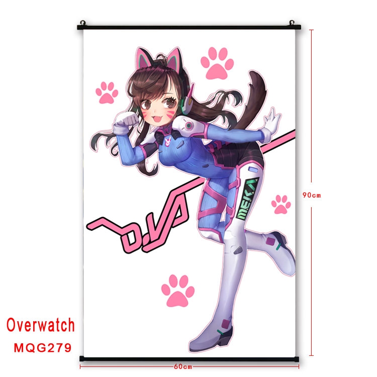 Overwatch Anime plastic pole cloth painting Wall Scroll 60X90CM  MQG279