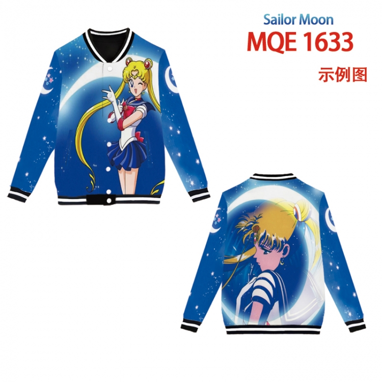 sailormoon Full color round neck baseball Sweater coat Hoodie XS to 4XL 8 sizes  MQE1633