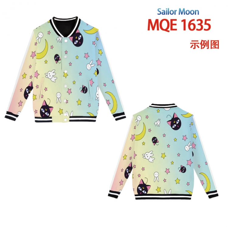 sailormoon Full color round neck baseball Sweater coat Hoodie XS to 4XL 8 sizes  MQE1635