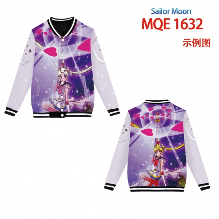 sailormoon Full color round neck baseball Sweater coat Hoodie XS to 4XL 8 sizes  MQE1632