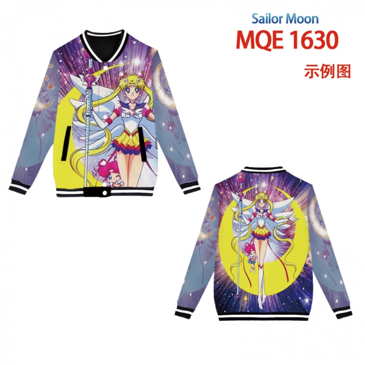 sailormoon Full color round neck baseball Sweater coat Hoodie XS to 4XL 8 sizes  MQE1630