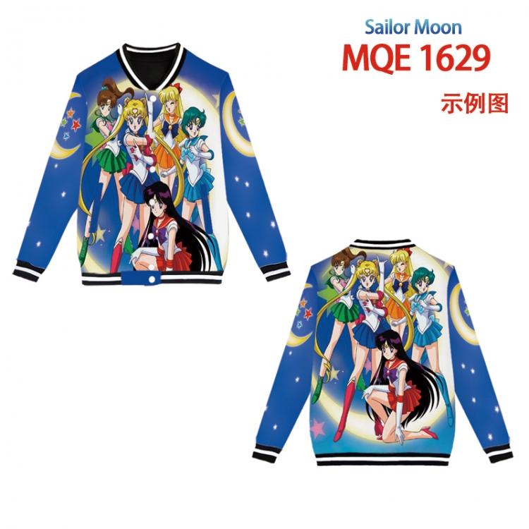 sailormoon Full color round neck baseball Sweater coat Hoodie XS to 4XL 8 sizes  MQE1629