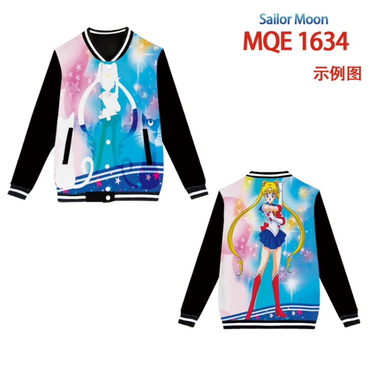 sailormoon Full color round neck baseball Sweater coat Hoodie XS to 4XL 8 sizes  MQE1634