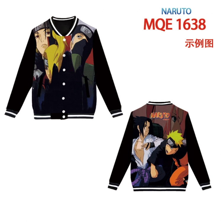 Naruto Full color round neck baseball Sweater coat Hoodie XS to 4XL 8 sizes  MQE1638