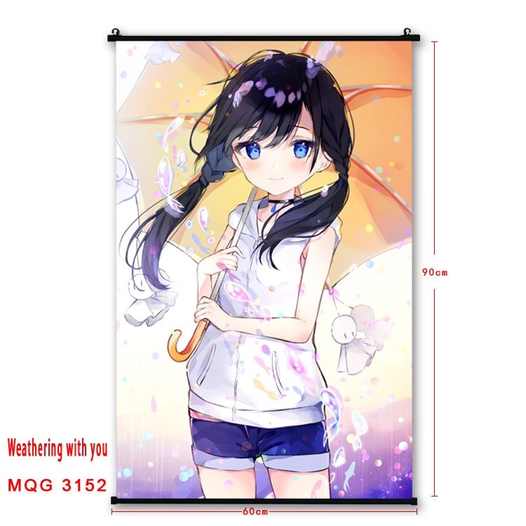 Weathering with you Anime plastic pole cloth painting Wall Scroll 60X90CM  MQG3152