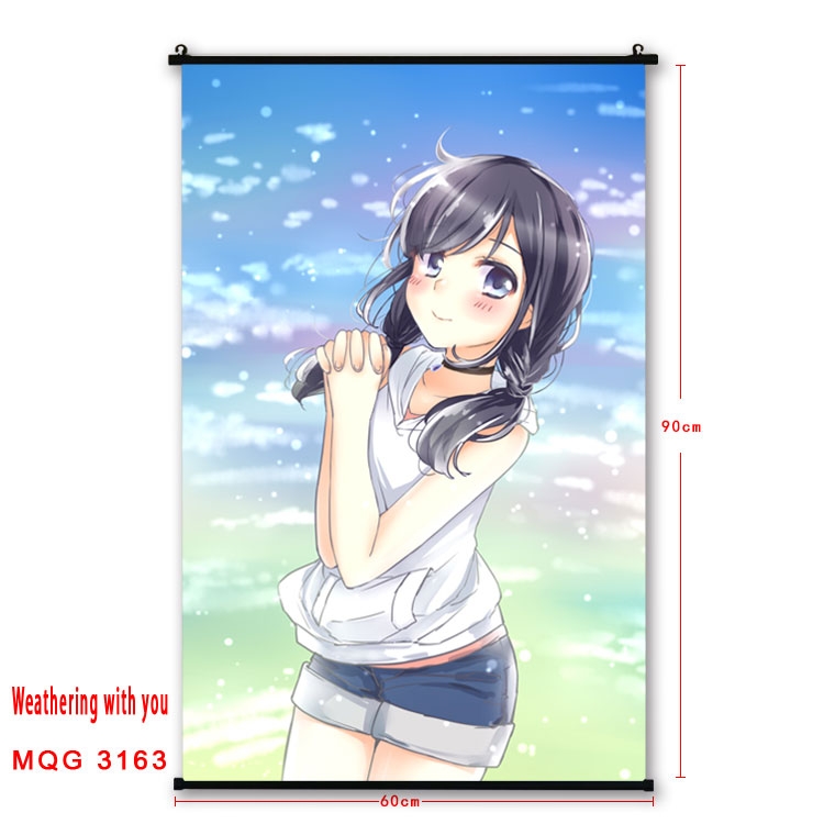 Weathering with you Anime plastic pole cloth painting Wall Scroll 60X90CM  MQG3163