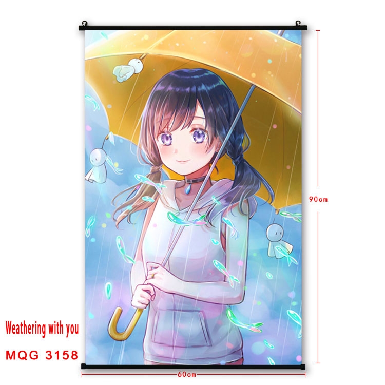 Weathering with you Anime plastic pole cloth painting Wall Scroll 60X90CM  MQG3158