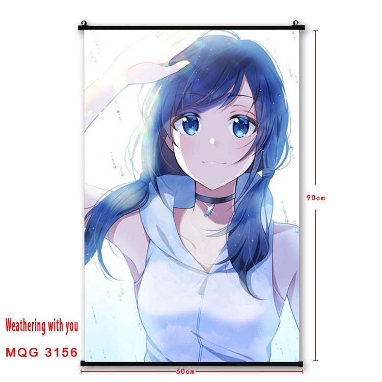Weathering with you Anime plastic pole cloth painting Wall Scroll 60X90CM  MQG3156