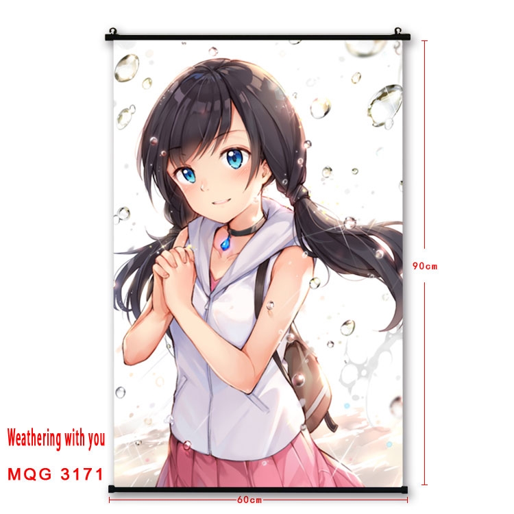 Weathering with you Anime plastic pole cloth painting Wall Scroll 60X90CM  MQG3171