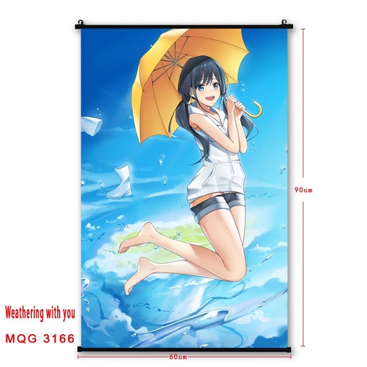 Weathering with you Anime plastic pole cloth painting Wall Scroll 60X90CM  MQG3166