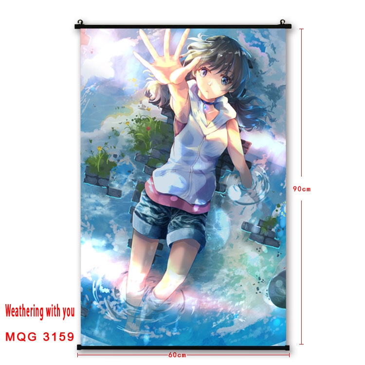 Weathering with you Anime plastic pole cloth painting Wall Scroll 60X90CM  MQG3159