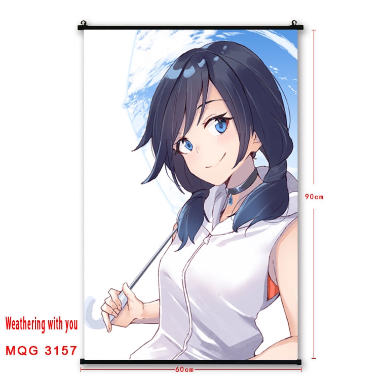 Weathering with you Anime plastic pole cloth painting Wall Scroll 60X90CM  MQG3157
