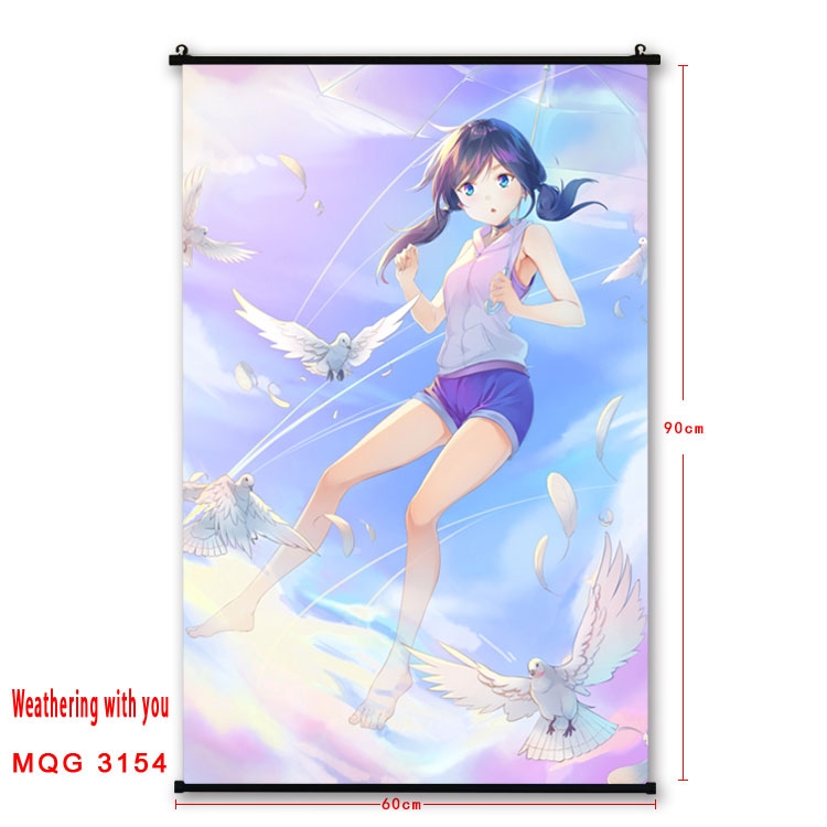 Weathering with you Anime plastic pole cloth painting Wall Scroll 60X90CM  MQG3154